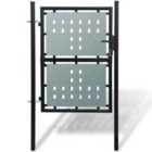 vidaXL Black Single Door Fence Gate 100 X 225cm