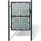 vidaXL Black Single Door Fence Gate 100 X 175cm