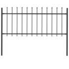 vidaXL Garden Fence With Spear Top Steel 1.7X0.8 M Black