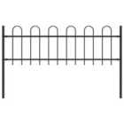 vidaXL Garden Fence With Hoop Top Steel 1.7 M Black