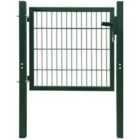 vidaXL Fence Gate Steel Green 105X150cm