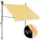 vidaXL Manual Retractable Awning With LED 100cm White And Orange