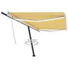 vidaXL Manual Retractable Awning With Led 500X350cm Yellow And White