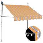 vidaXL Manual Retractable Awning With LED 150cm Yellow And Blue