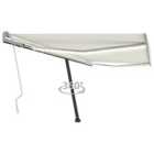 vidaXL Manual Retractable Awning With Led 400X350cm Cream