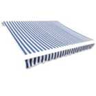 vidaXL Awning Top Sunshade Canvas Blue & White 500X300cm