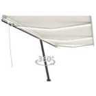 vidaXL Manual Retractable Awning With Led 600X350cm Cream