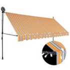vidaXL Manual Retractable Awning With LED 350cm Yellow And Blue