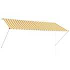 vidaXL Retractable Awning 300X150cm Yellow And White