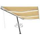 vidaXL Manual Retractable Awning With Led 600X350cm Yellow And White