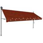 vidaXL Manual Retractable Awning With LED 400cm Orange And Brown