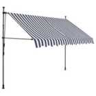 vidaXL Manual Retractable Awning With LED 250cm Blue And White