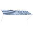 vidaXL Retractable Awning 350X150cm Blue And White