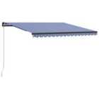 vidaXL Manual Retractable Awning 400X300cm Blue And White