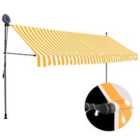 vidaXL Manual Retractable Awning With LED 350cm White And Orange