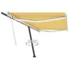 vidaXL Manual Retractable Awning With Led 500X300cm Yellow And White