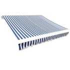 vidaXL Awning Top Sunshade Canvas Blue & White 4X3M (frame Not Included)