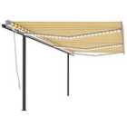 vidaXL Manual Retractable Awning With Led 6X3.5 M Yellow And White