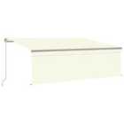 vidaXL Manual Retractable Awning With Blind&led 4X3M Cream