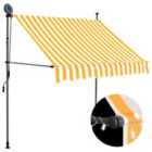 vidaXL Manual Retractable Awning With LED 200cm White And Orange