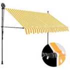 vidaXL Manual Retractable Awning With LED 300cm White And Orange