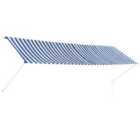 vidaXL Retractable Awning 400X150cm Blue And White