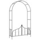 vidaXL Garden Arch With Gate Black 138x40x238cm Iron