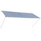 vidaXL Retractable Awning 300X150cm Blue And White