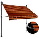 vidaXL Manual Retractable Awning With LED 200cm Orange And Brown
