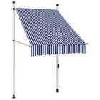 vidaXL Manual Retractable Awning 100cm Blue And White Stripes