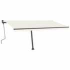 vidaXL Manual Retractable Awning With Led 400X300cm Cream
