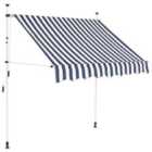 vidaXL Manual Retractable Awning 200cm Blue and White Stripes