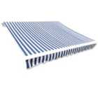 vidaXL Awning Top Sunshade Canvas Blue & White 6X3M (frame Not Included)