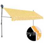 vidaXL Manual Retractable Awning With LED 400cm White And Orange