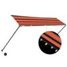 vidaXL Retractable Awning With LED 300X150cm Orange And Brown