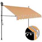 vidaXL Manual Retractable Awning With LED 300cm Yellow And Blue