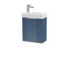 Nuie Deco Compact 400mm Wall Hung Cabinet & Basin - Satin Blue