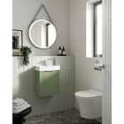 Nuie Deco Compact 400mm Wall Hung Cabinet & Basin - Satin Green