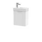Nuie Deco Compact 400mm Wall Hung Cabinet & Basin - Satin White