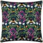 Wylder Nature House Of Bloom Zinnia Bee Outdoor Polyester Filled Cushion Navy