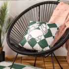 Furn Checkerboard Outdoor Polyester Filled Cushion Green