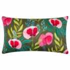 Wylder Nature House Of Bloom Poppy Rectangular Outdoor Polyester Filled Cushion Olive