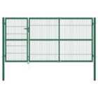 vidaXL Garden Fence Gate With Posts 350X140cm Steel Green