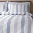 M&S Hadley Pure Cotton Striped Bedding Set, Double (4ft6), Blue Mix