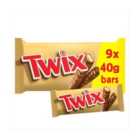 Twix Chocolate Biscuit Snack Size Twin Bars Multipack 9 x 40g