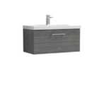 Nuie Arno 800mm Wall Hung 1 Drawer Vanity & Mid-Edge Basin Anthracite