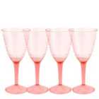 Summerhouse Set of 4 Plastic Wine Glasses - Candy Pink
