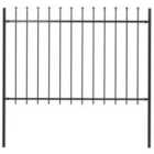 vidaXL Garden Fence With Spear Top Steel 1.7X1.2 M Black