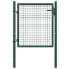 vidaXL Fence Gate Steel 100X75cm Green