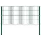 vidaXL Fence Panel With Posts Iron 1.7x0.8 M Green